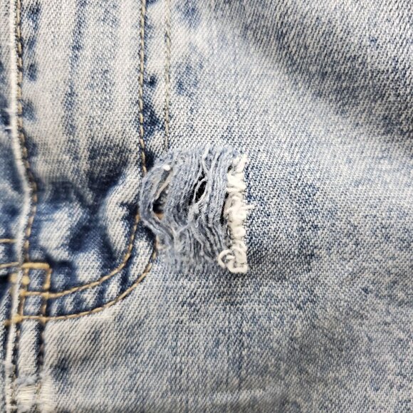 Carolina Blues Vintage Light Wash Patchwork Cottagecore Denim Maxi Skirt Size 10 - Picture 8 of 9